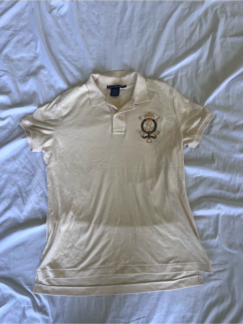 Ralph Lauren Light Cream Polo with Embroidered Crest